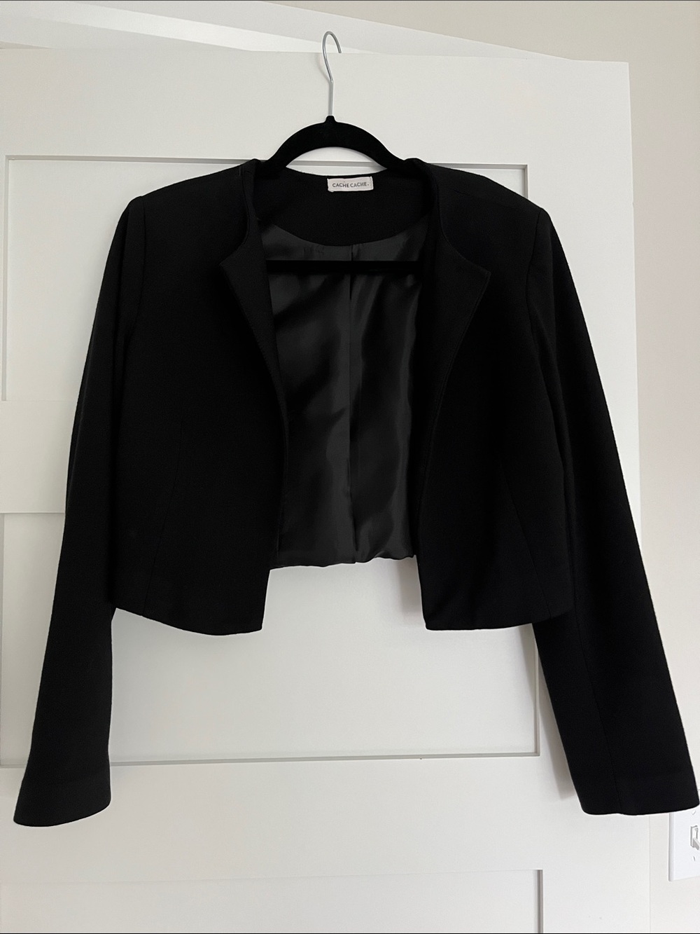 Cache Cropped Black Women's Blazer Jacket
